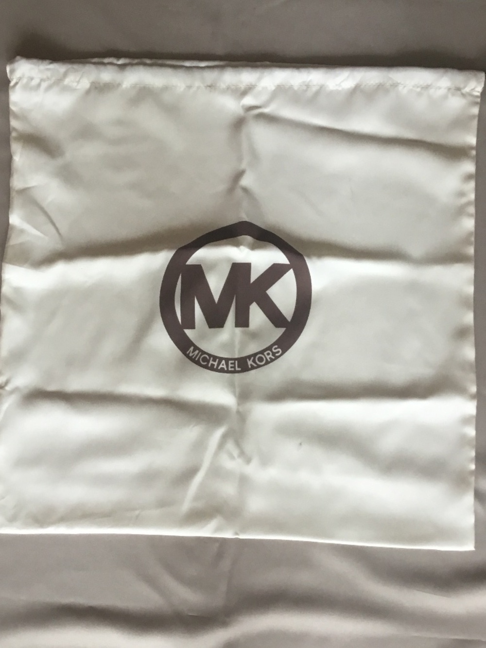Michael Kors White Satin Dust Bag | Large Drawstring Designer Storage Bag